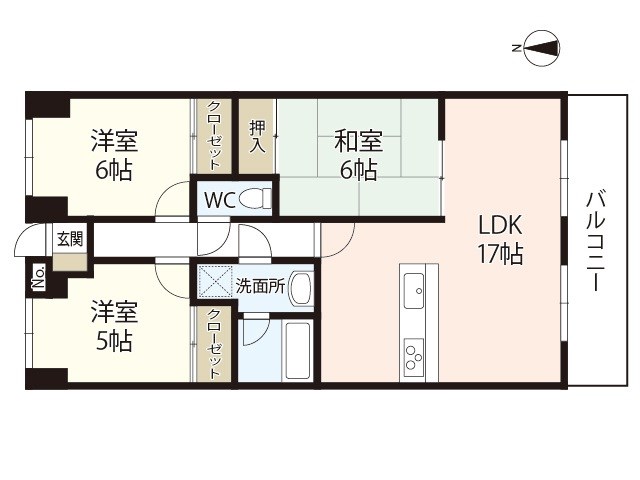 クレセント海老園 間取り