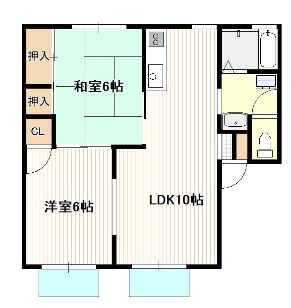 神賀グリーンハイツ　６号棟 間取り