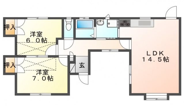 カタヤマC館 間取り