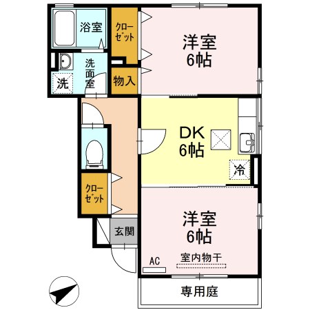 ヴィラ住吉B棟  間取り