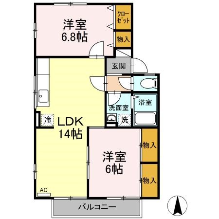 エクレール西田　B棟 間取り
