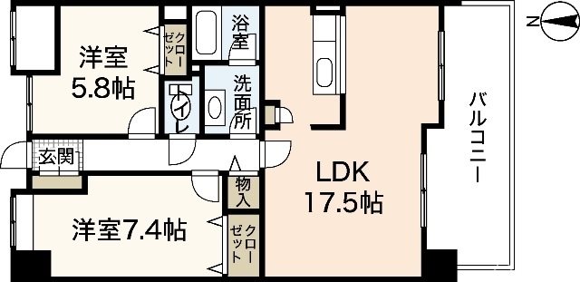 イワーサ楽々園 間取り