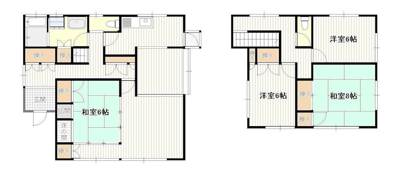 井口台網岡貸家 間取り