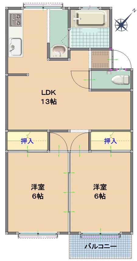 城ケ丘マンション 間取り