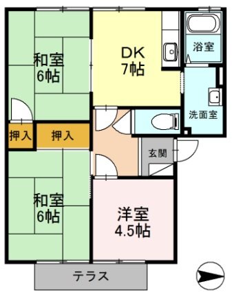ファミールコーポ高屋　4棟 間取り