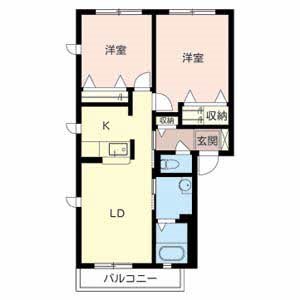 ティアラ・駅南B 間取り