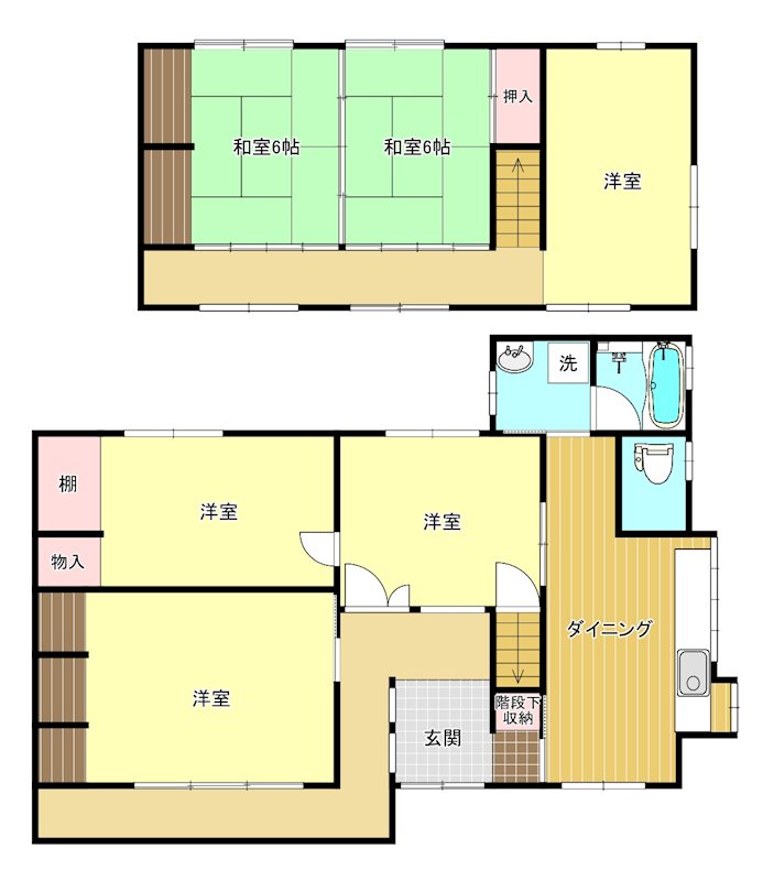 中陰6DK戸建て 間取り