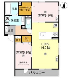 Ｋ.レジデンスビューⅡ 間取り