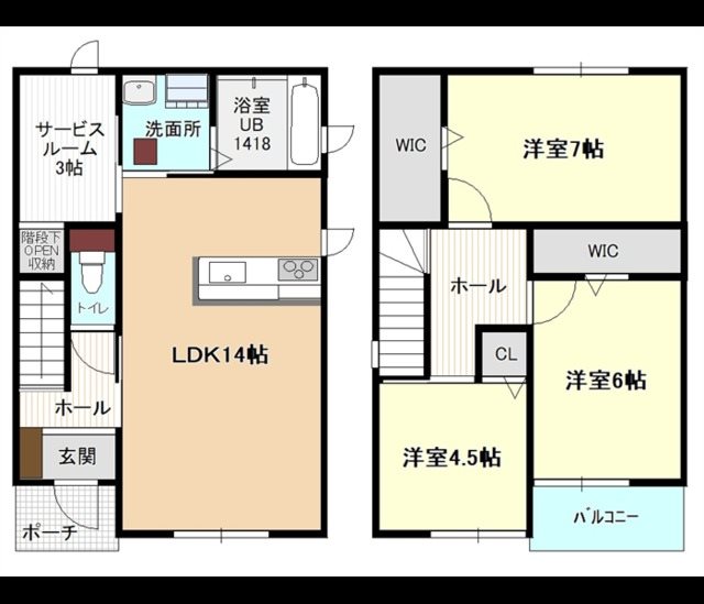 愛知県北名古屋市九之坪天神 間取り