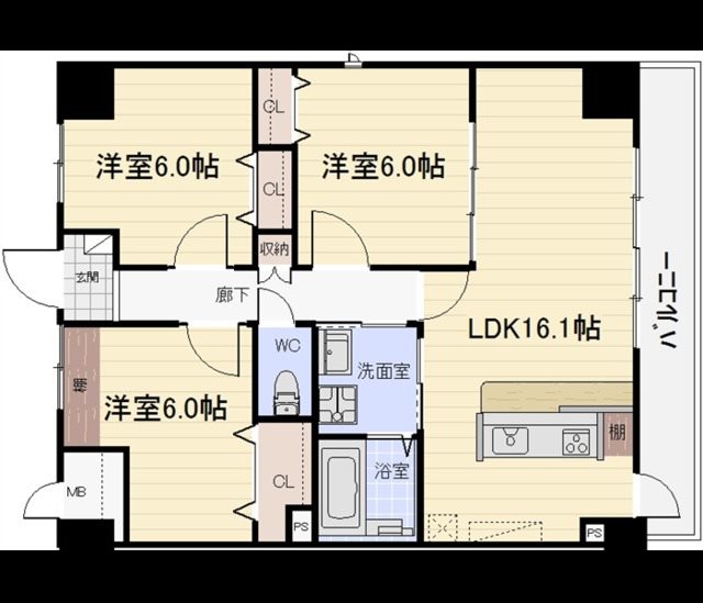 愛知県名古屋市東区徳川１丁目 間取り