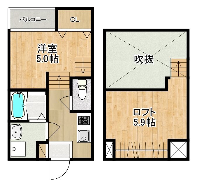MODERN PALAZZO 福田町B 間取り