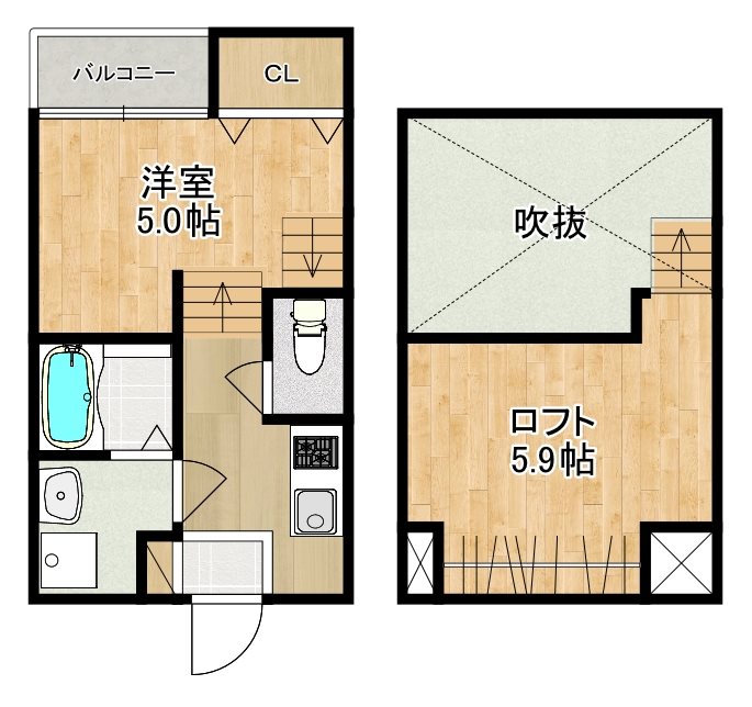 MODERN PALAZZO 福田町B 間取り