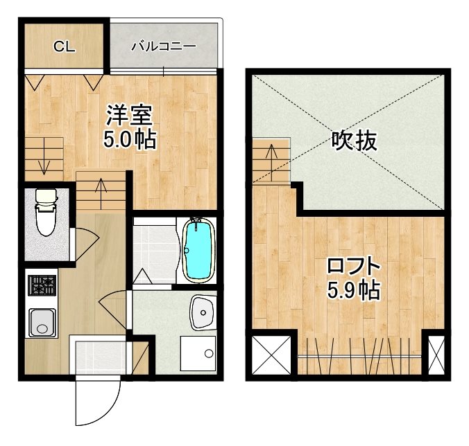 MODERN PALAZZO 福田町A 間取り