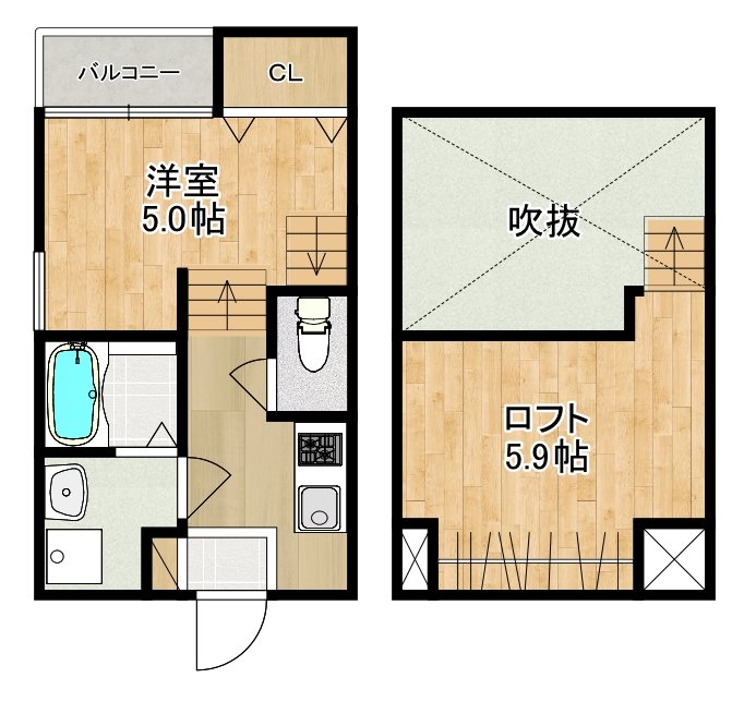 MODERN PALAZZO 福田町A 間取り