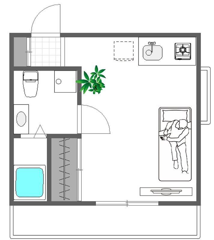 エバーグレース 107号室 間取り