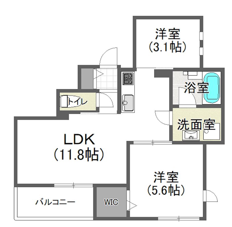 仮称）日向テラスKUGAYAMA 202号室 間取り