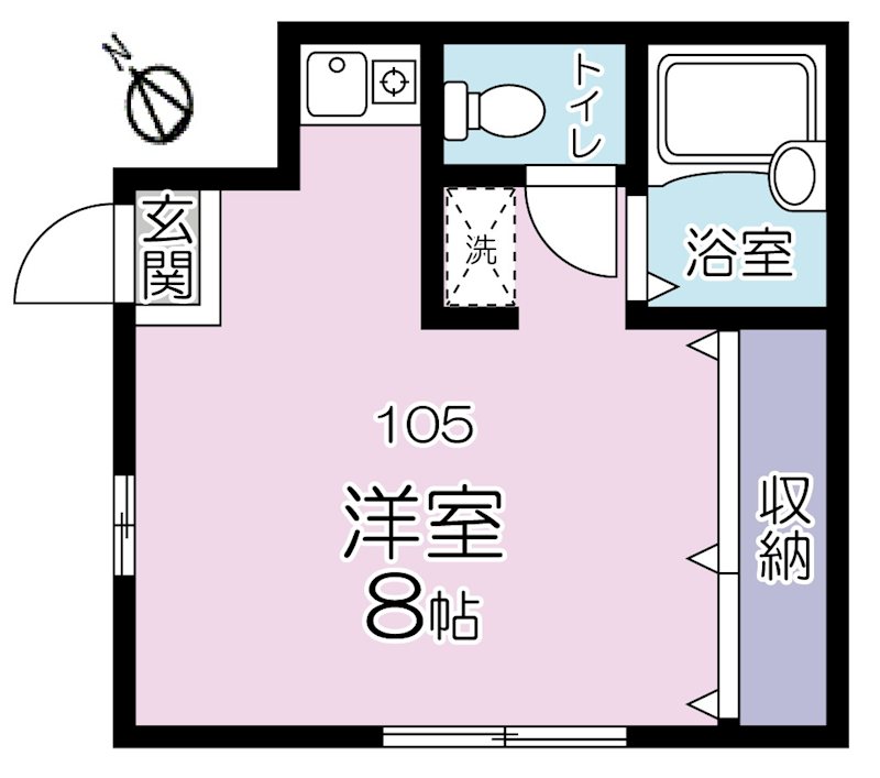 UK315  105号室 間取り