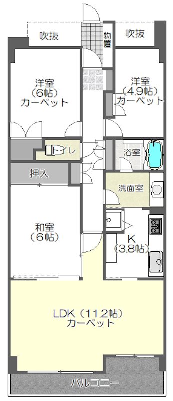 パークハイム雪谷 806号室 間取り