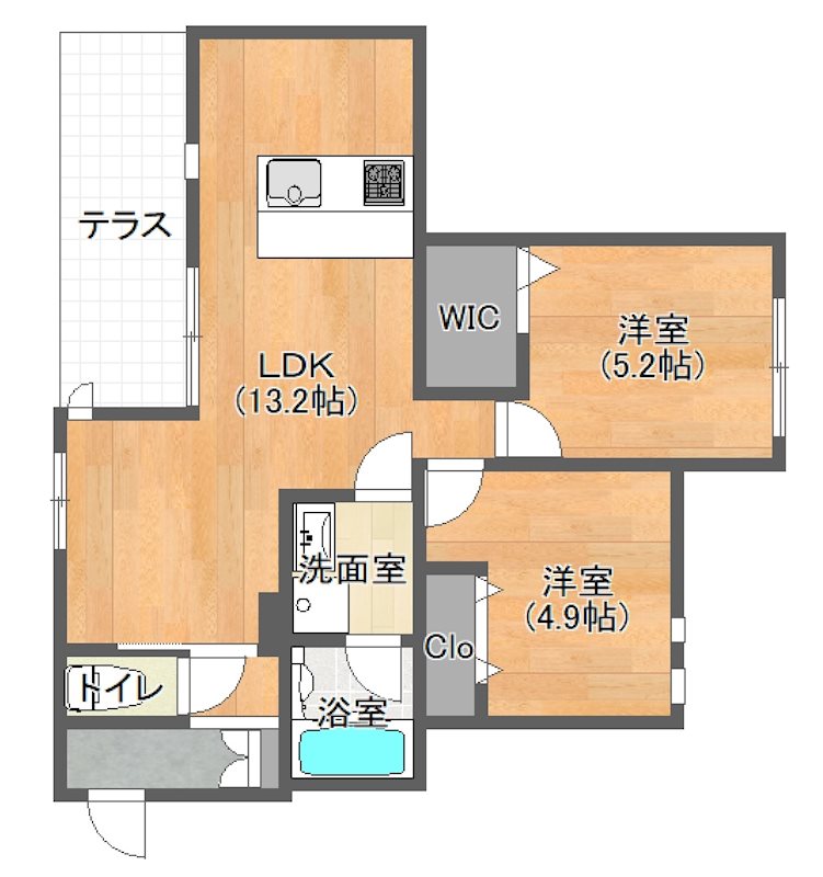 日向テラスKUGAYAMA 101号室 間取り