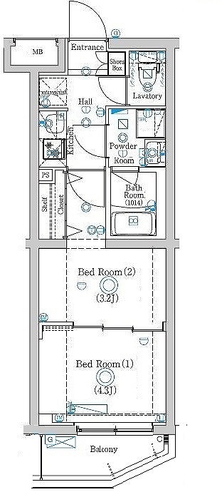 ラフィスタ下丸子 112号室 間取り