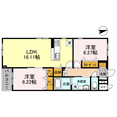 グランドール大岡山 403号室 間取り