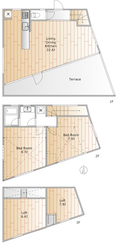 鵜の木1丁目戸建て 間取り図