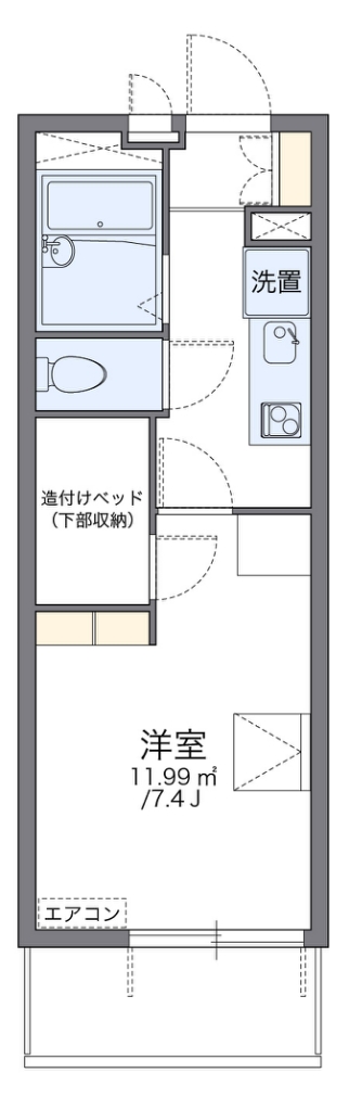 レオパレス２１リバーアイランド 211号室 間取り
