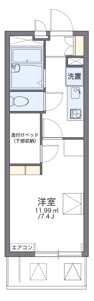 レオパレス２１リバーアイランド 205号室 間取り