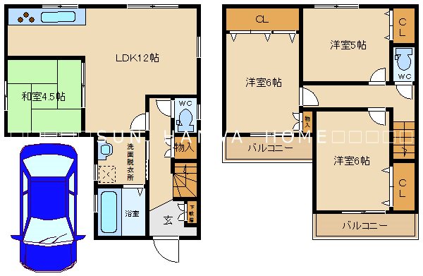 東山本町５丁目一戸建 間取り図