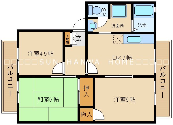 サニーコート高安B棟 間取り