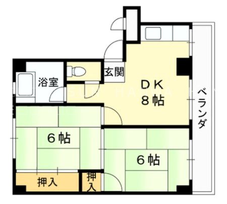 旭ヶ丘コーポラス 間取り