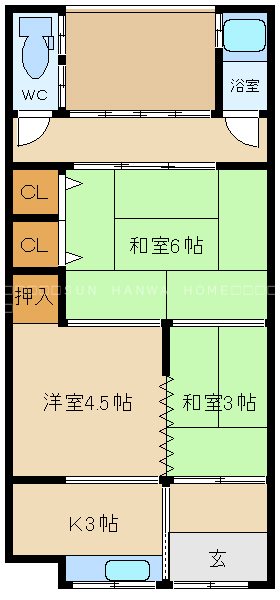 八尾市上之島町南貸家 間取り