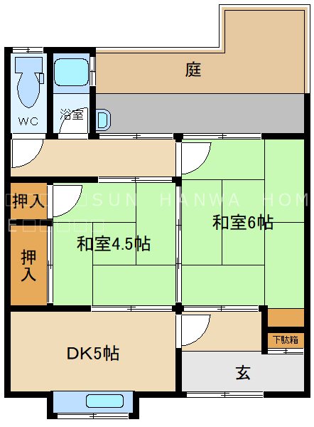 八尾市上之島町南貸家 間取り