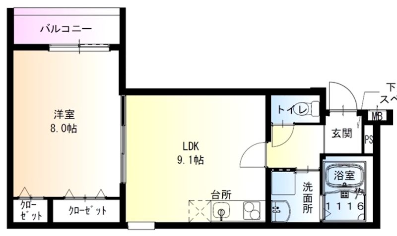 フジパレス近鉄八尾Ⅱ 間取り