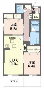 シャーメゾン渋川Ⅲ 間取り