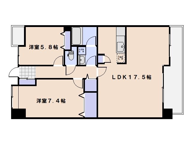 イワーサ楽々園 101号室 間取り