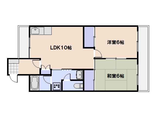 金谷コーポ 301号室 間取り