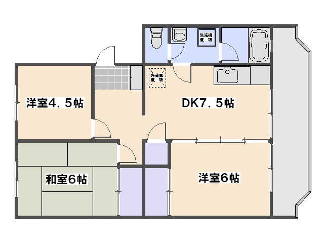 吉兆マンション 301号室 間取り