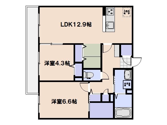 メゾンこころB棟 間取り図