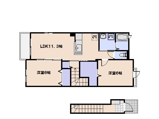 ジェルメ　KEH　A棟 間取り