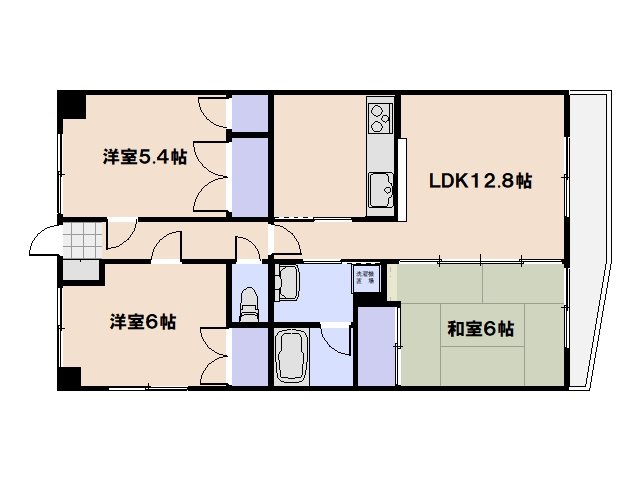 セゾン天方 201号室 間取り