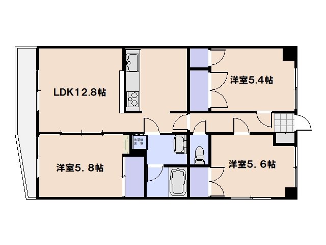セゾン天方 404号室 間取り