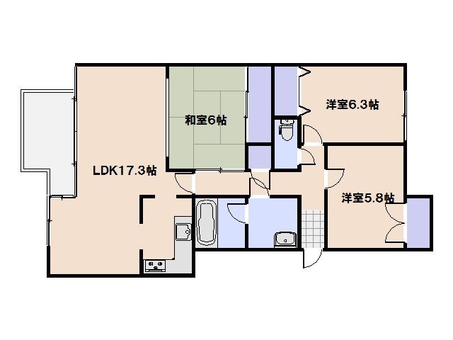 ステイツ吉見園 303号室 間取り