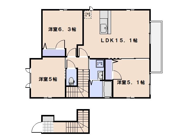 リズィエール地御前　A 201号室 間取り