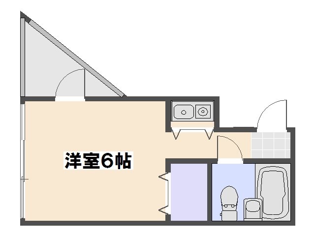 キューブ井口台 502号室 間取り
