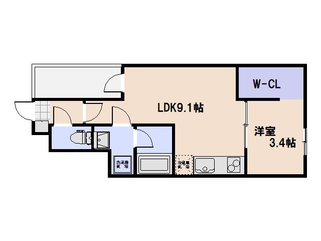 ＭＯＶＥ楽々園 201号室 間取り