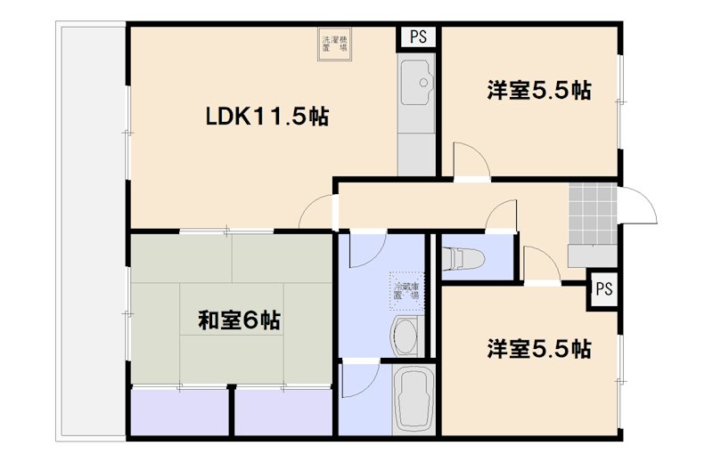 ヴィラ平林Ⅱ 203号室 間取り
