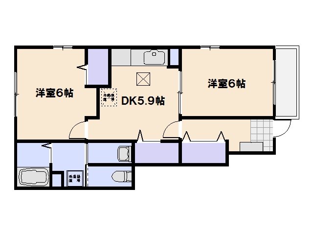 プラシード五番館 104号室 間取り
