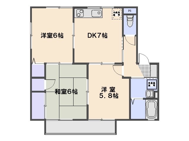 エメロード高石 202号室 間取り