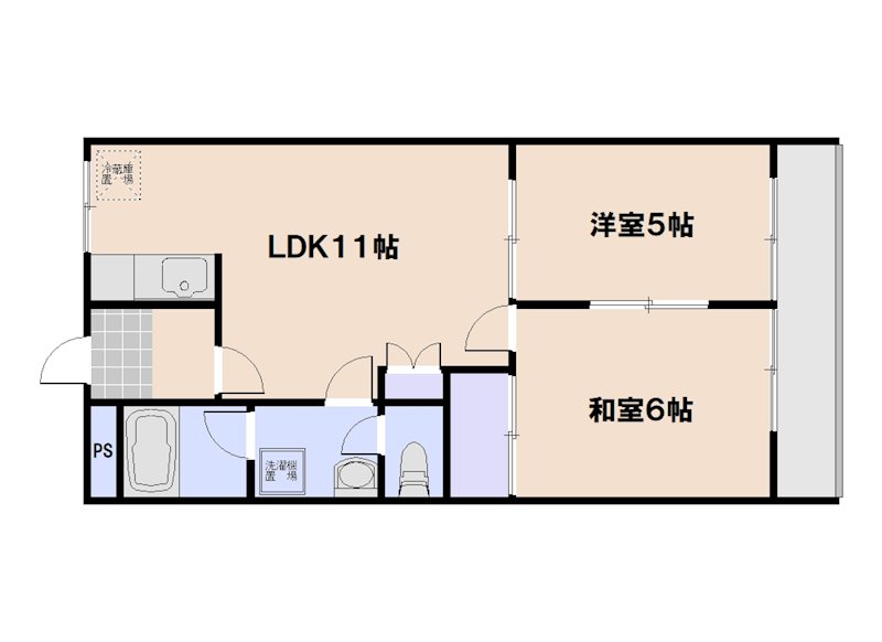 ルミナス八幡 103号室 間取り